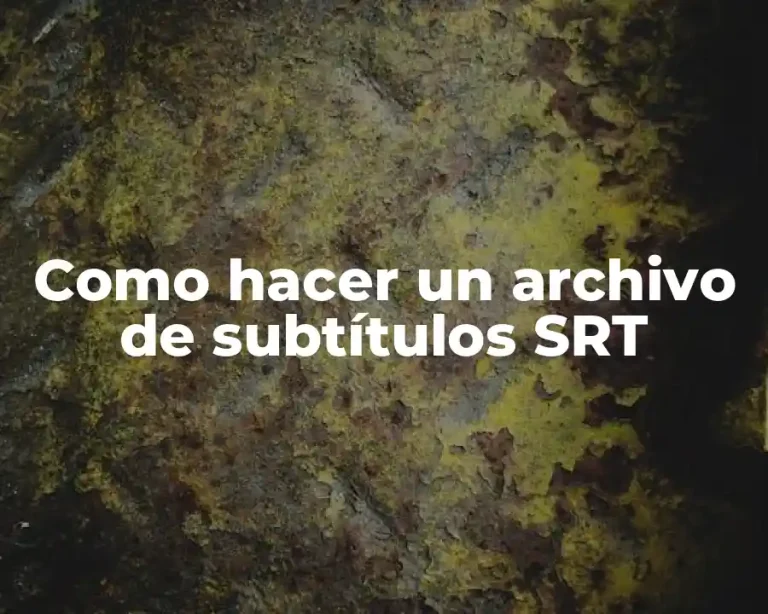 Como hacer un archivo de subtítulos SRT