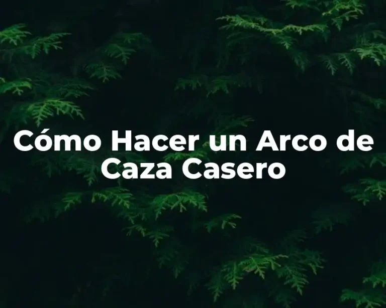 Cómo Hacer un Arco de Caza Casero