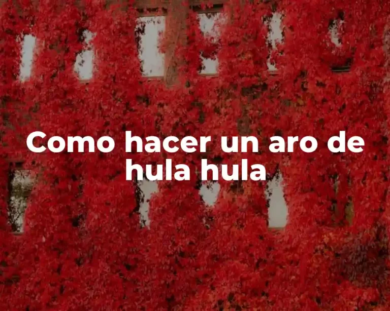 Como hacer un aro de hula hula