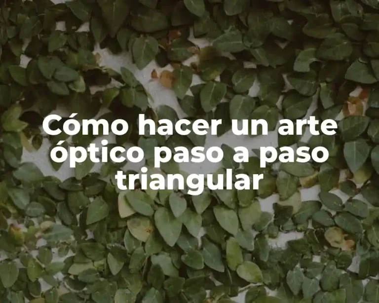 Cómo hacer un arte óptico paso a paso triangular