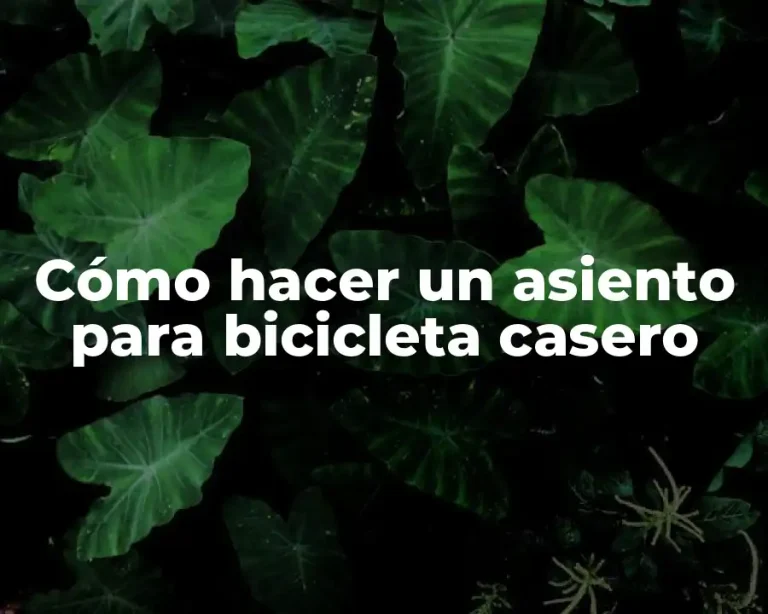 Cómo hacer un asiento para bicicleta casero