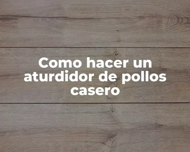 Como hacer un aturdidor de pollos casero