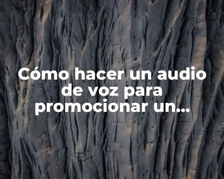 Cómo hacer un audio de voz para promocionar un producto