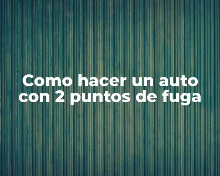 Como hacer un auto con 2 puntos de fuga