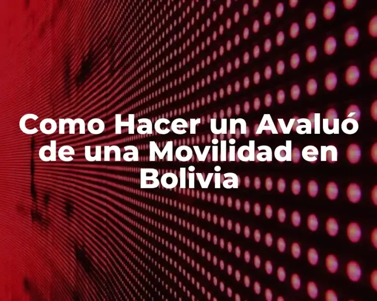 Como Hacer un Avaluó de una Movilidad en Bolivia