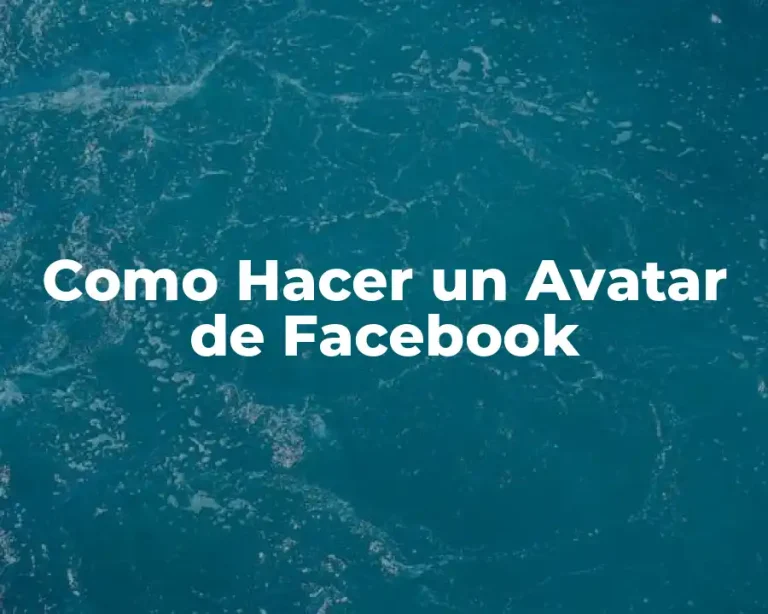 Como Hacer un Avatar de Facebook