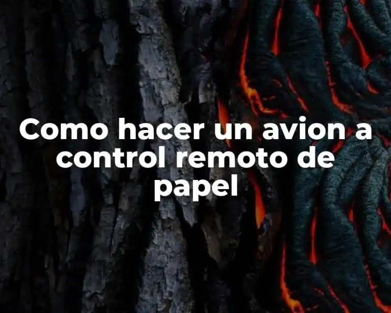 Como hacer un avion a control remoto de papel