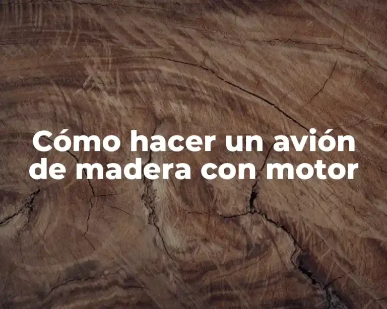 Cómo hacer un avión de madera con motor