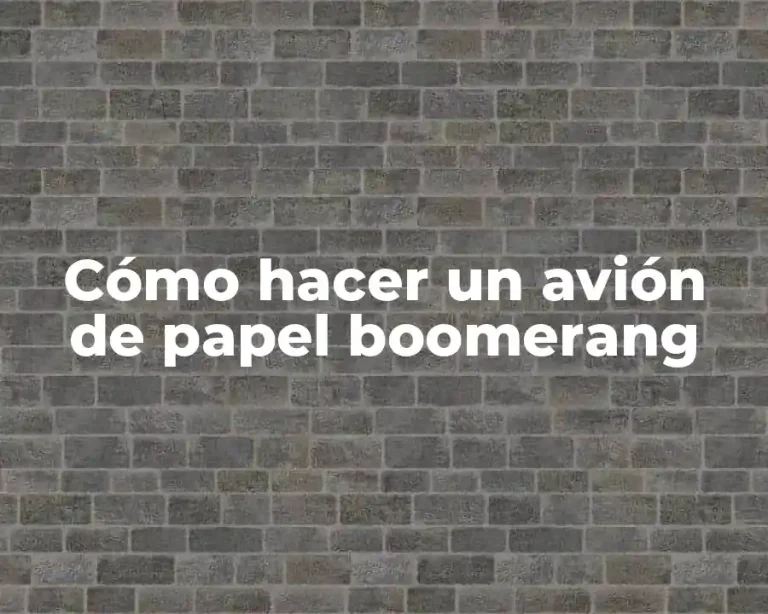 Cómo hacer un avión de papel boomerang