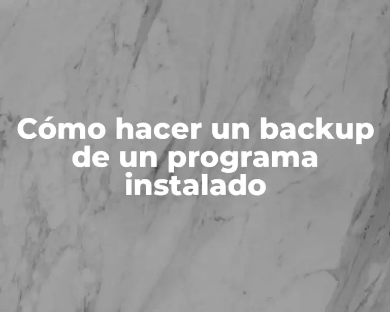 Cómo hacer un backup de un programa instalado