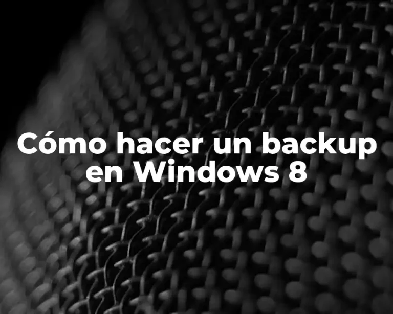 Cómo hacer un backup en Windows 8
