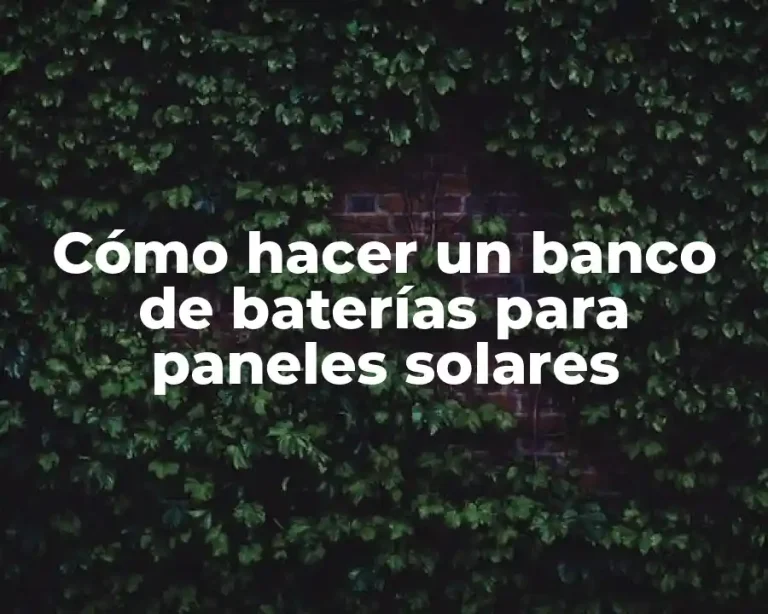 Cómo hacer un banco de baterías para paneles solares