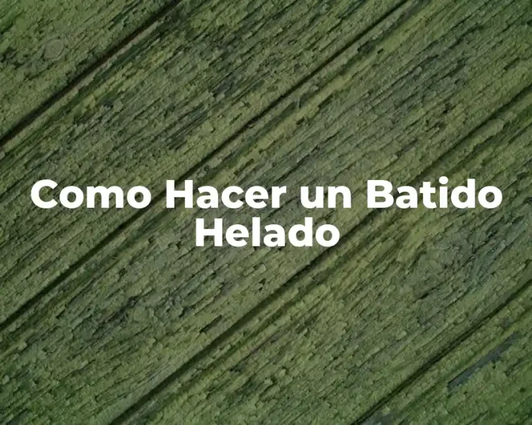 Como Hacer un Batido Helado