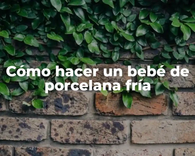 Cómo hacer un bebé de porcelana fría