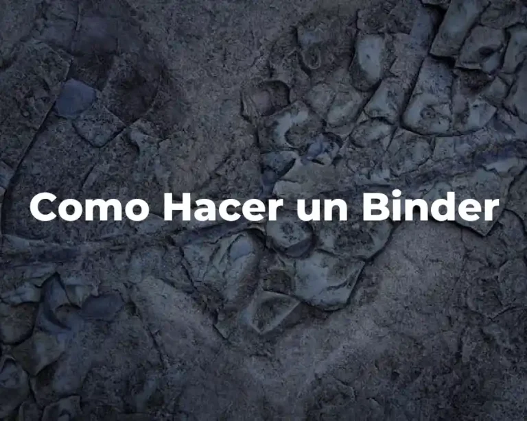 Como Hacer un Binder