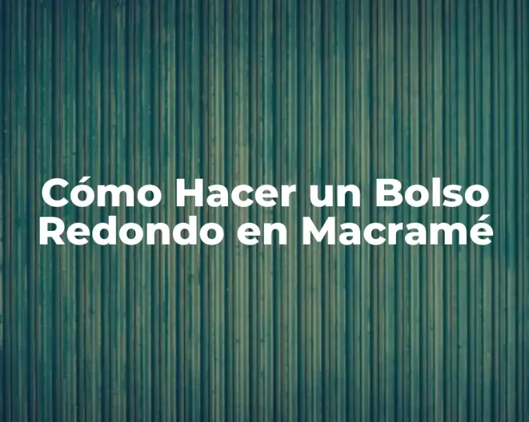 Cómo Hacer un Bolso Redondo en Macramé