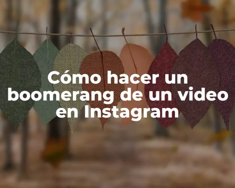 Cómo hacer un boomerang de un video en Instagram