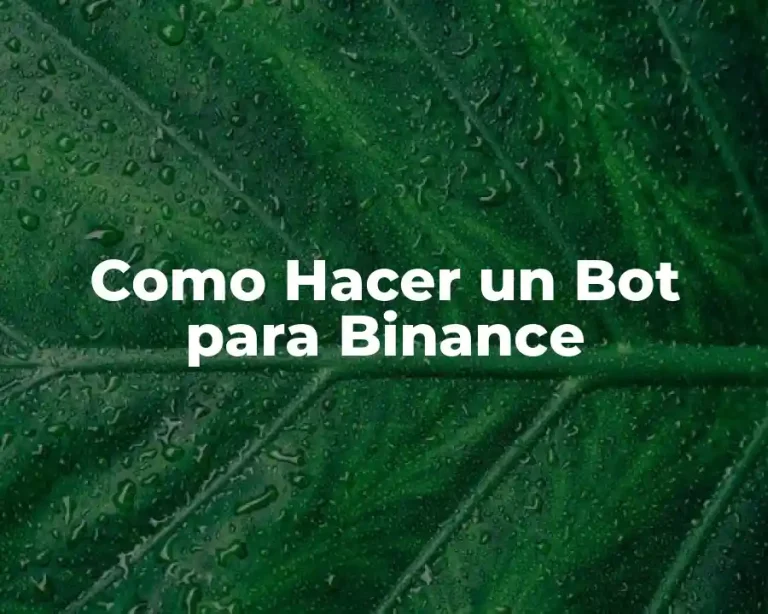 Como Hacer un Bot para Binance