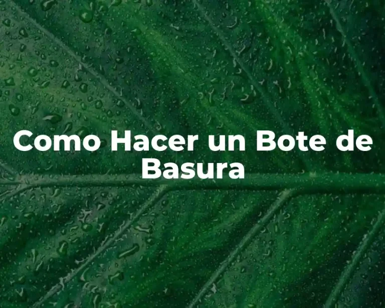 Como Hacer un Bote de Basura