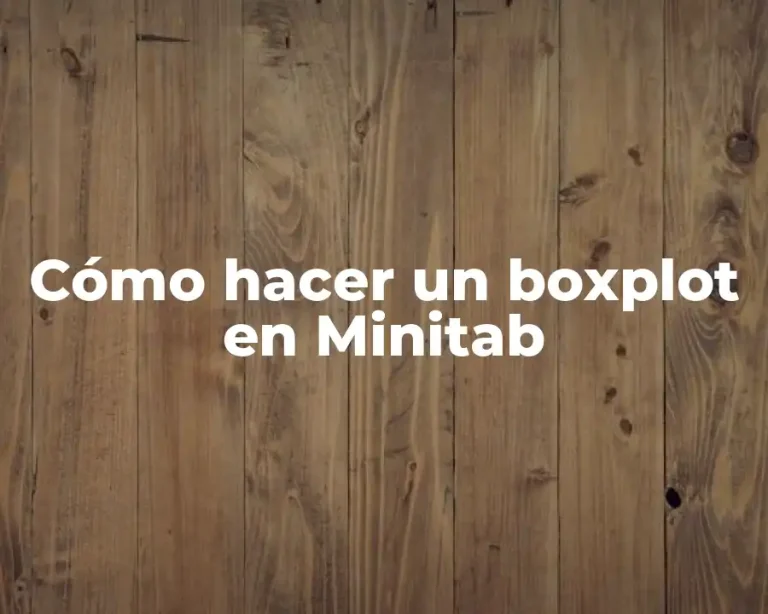 Cómo hacer un boxplot en Minitab