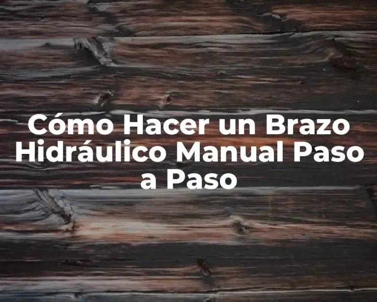 Cómo Hacer un Brazo Hidráulico Manual Paso a Paso