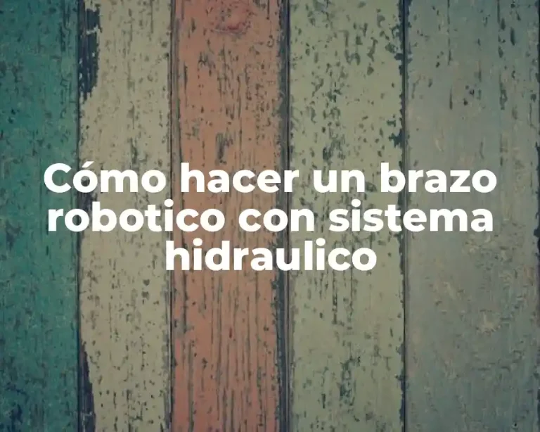 Cómo hacer un brazo robotico con sistema hidraulico
