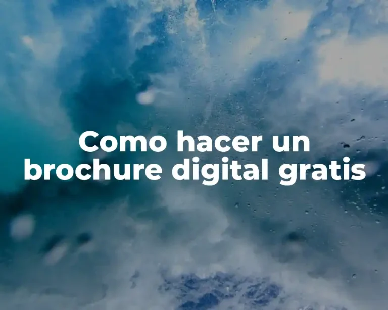 Como hacer un brochure digital gratis