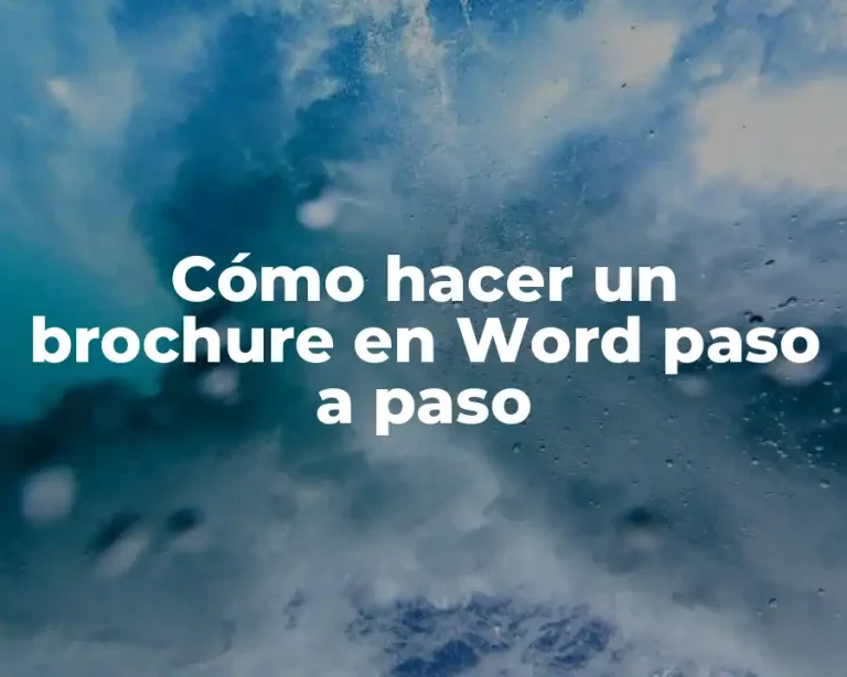Cómo hacer un brochure en Word paso a paso