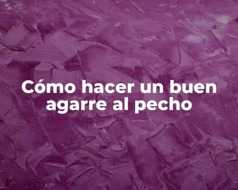 Cómo hacer un buen agarre al pecho