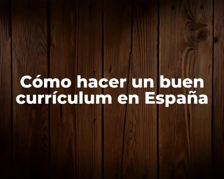 Cómo hacer un buen currículum en España