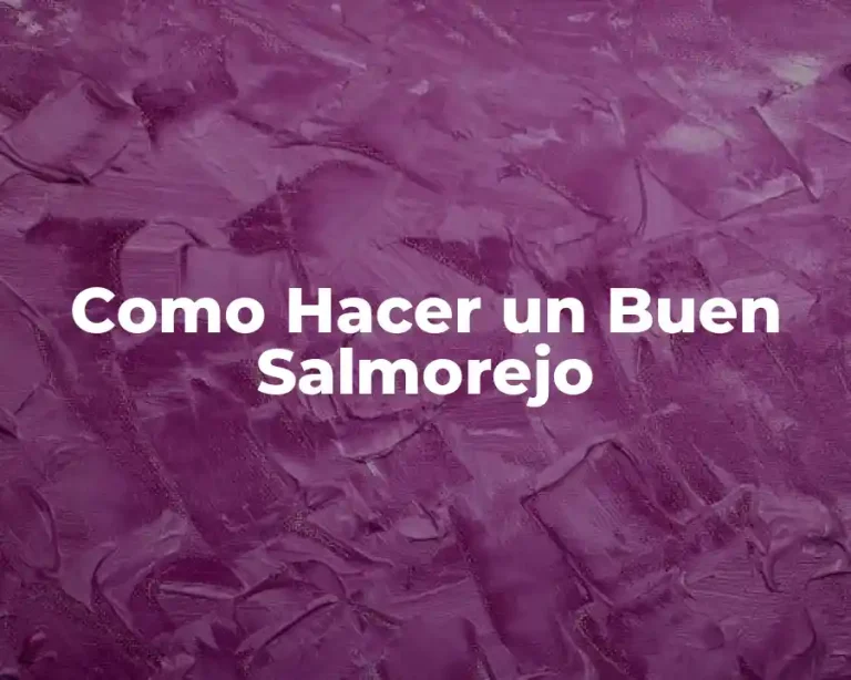 Como Hacer un Buen Salmorejo