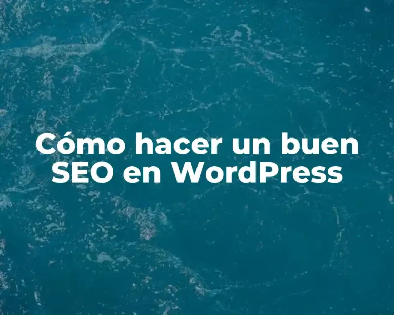 Cómo hacer un buen SEO en WordPress
