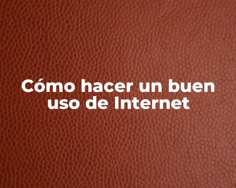 Cómo hacer un buen uso de Internet