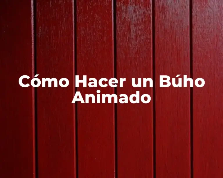 Cómo Hacer un Búho Animado