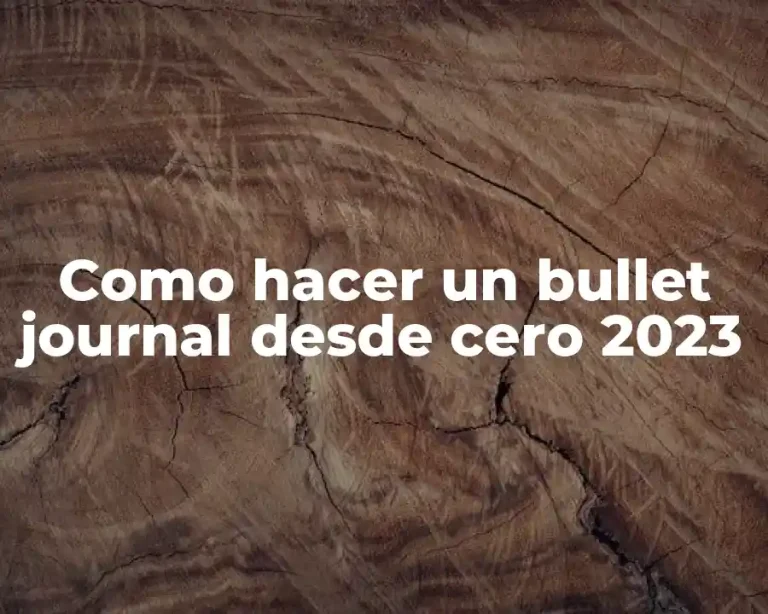 Como hacer un bullet journal desde cero 2023
