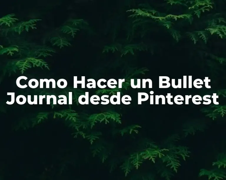 Como Hacer un Bullet Journal desde Pinterest