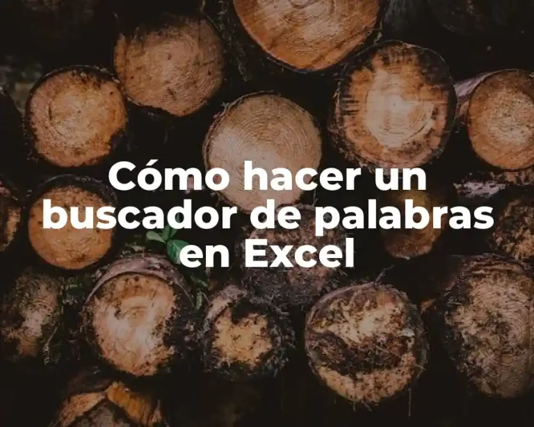 Cómo hacer un buscador de palabras en Excel