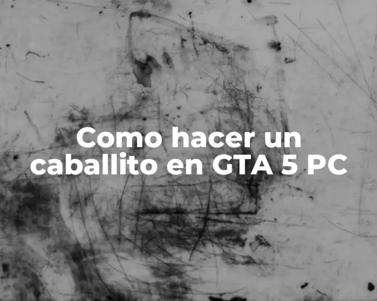 Como hacer un caballito en GTA 5 PC