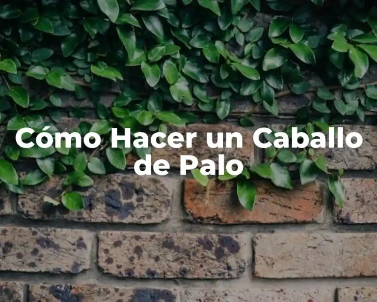 Cómo Hacer un Caballo de Palo