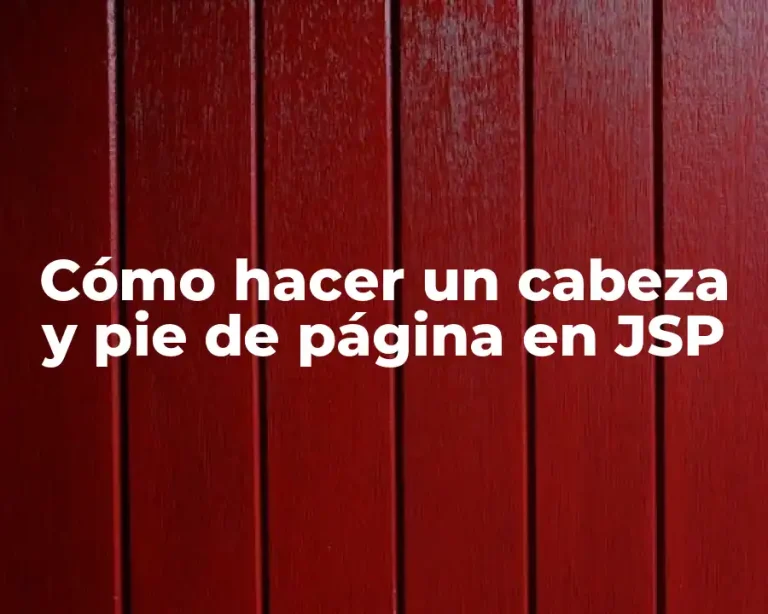 Cómo hacer un cabeza y pie de página en JSP