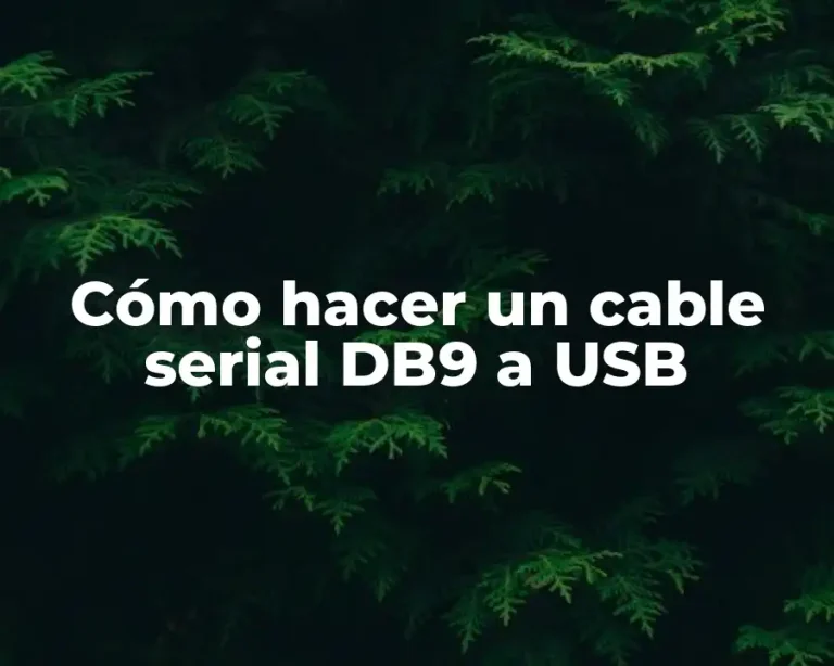 Cómo hacer un cable serial DB9 a USB