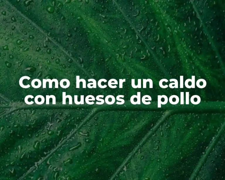 Como hacer un caldo con huesos de pollo