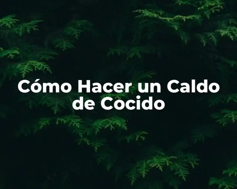 Cómo Hacer un Caldo de Cocido
