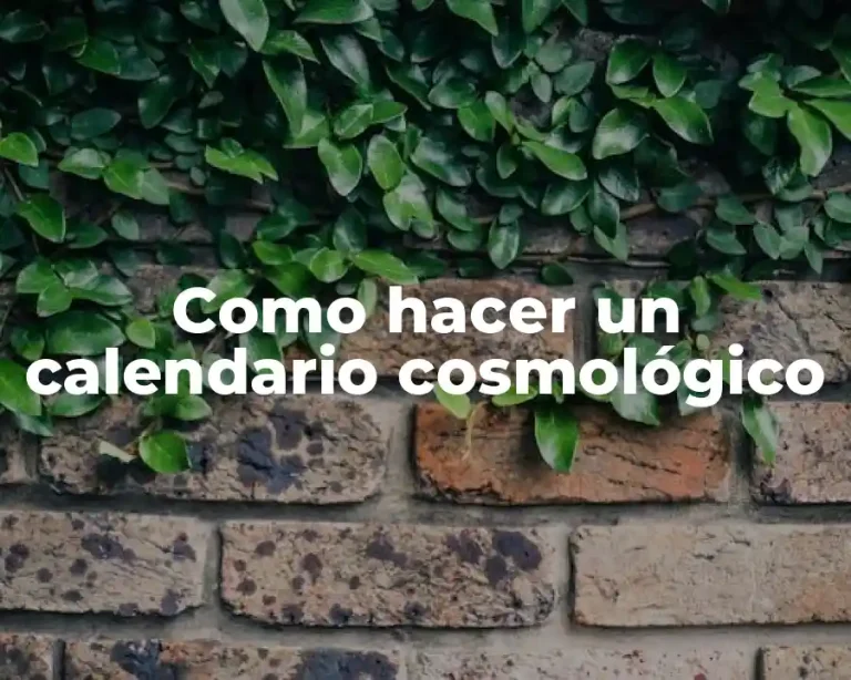 Como hacer un calendario cosmológico