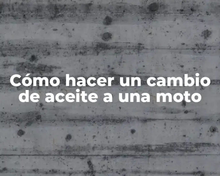 Cómo hacer un cambio de aceite a una moto