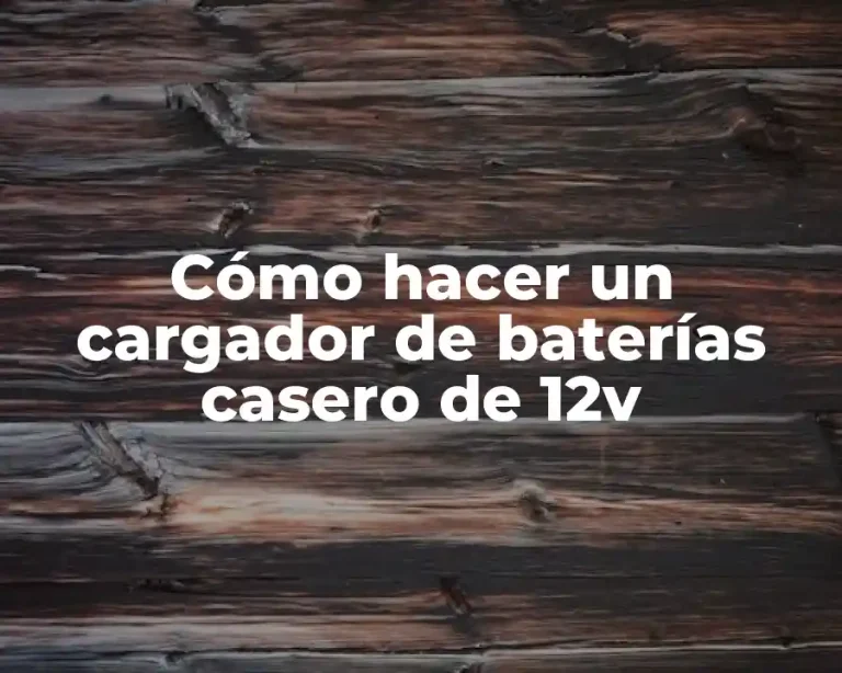 Cómo hacer un cargador de baterías casero de 12v