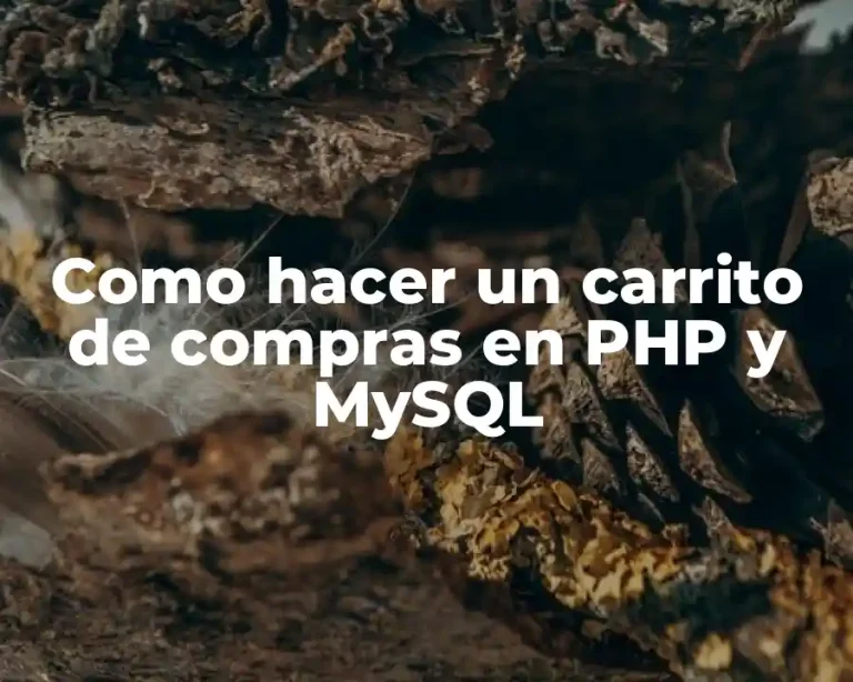 Como hacer un carrito de compras en PHP y MySQL
