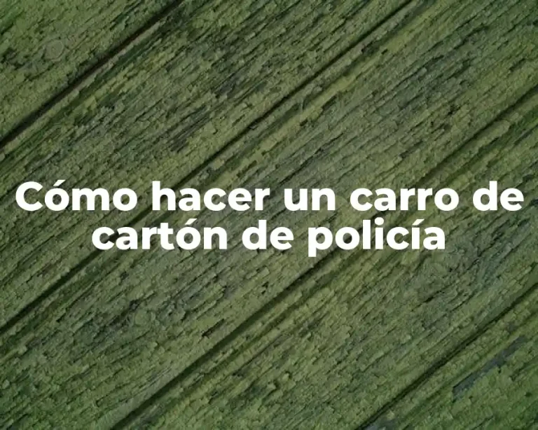 Cómo hacer un carro de cartón de policía
