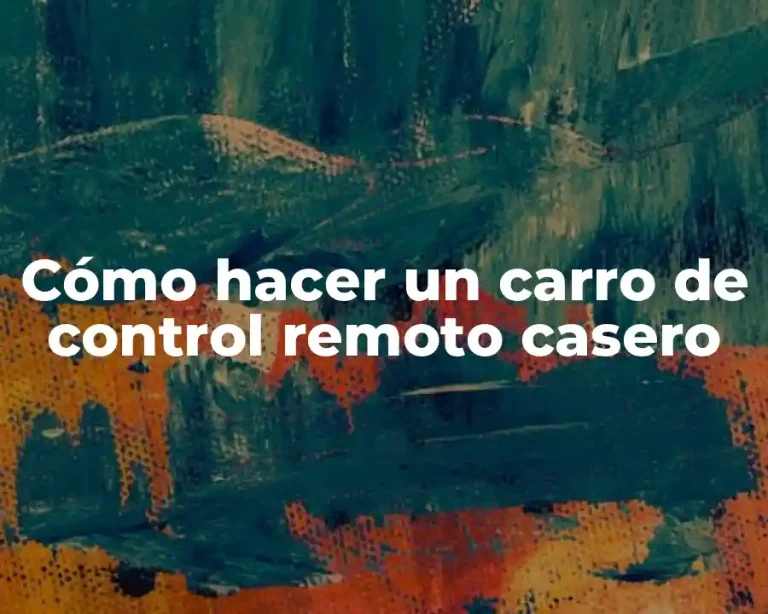 Cómo hacer un carro de control remoto casero