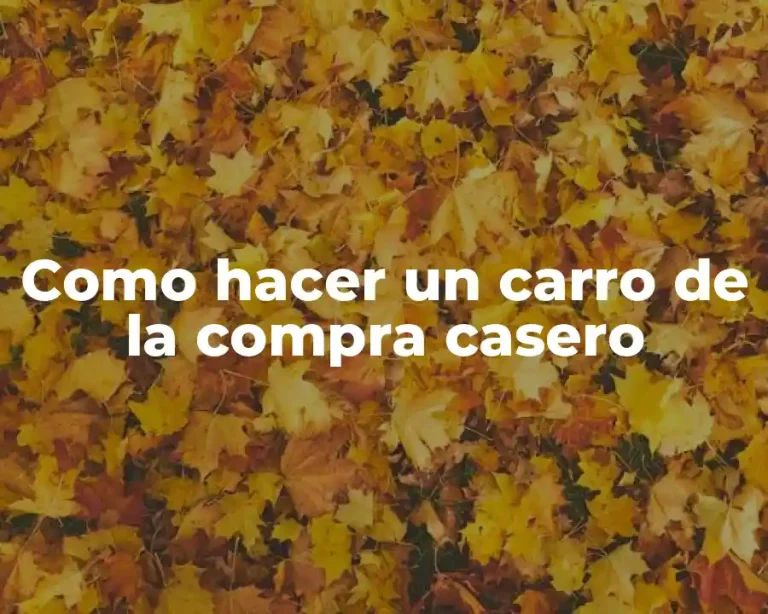 Como hacer un carro de la compra casero